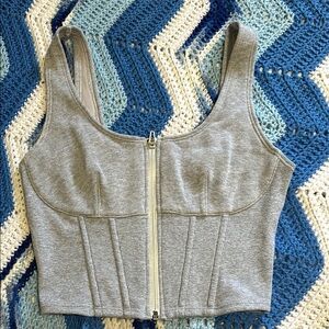 Gray Zippered Women's sport corset